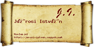Járosi István névjegykártya
